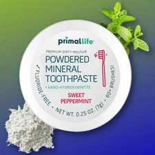 Primal Life Organics - Dirty Mouth Toothpowder, Tooth Cleaning Powder, Flavored