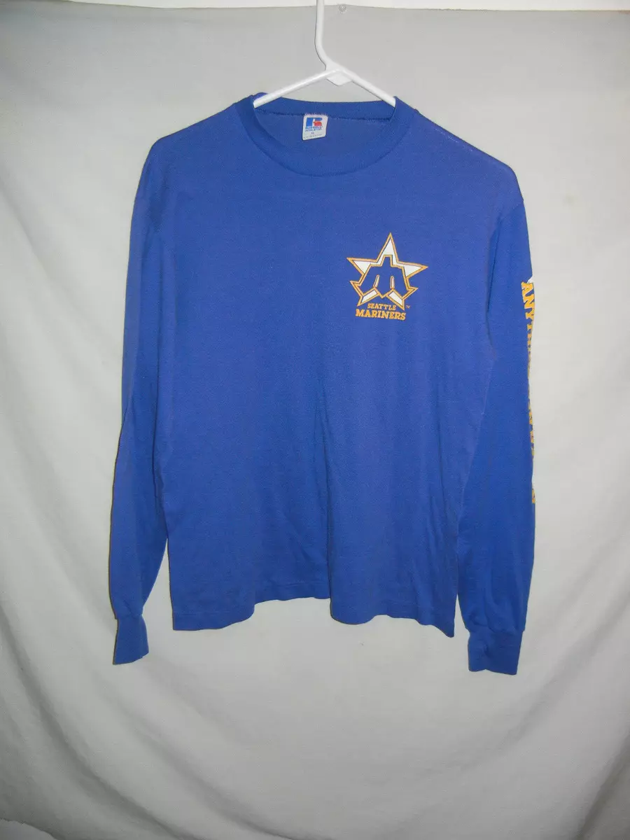 VTG 80's Seattle MARINERS long sleeve t-shirt Med MLB baseball trident