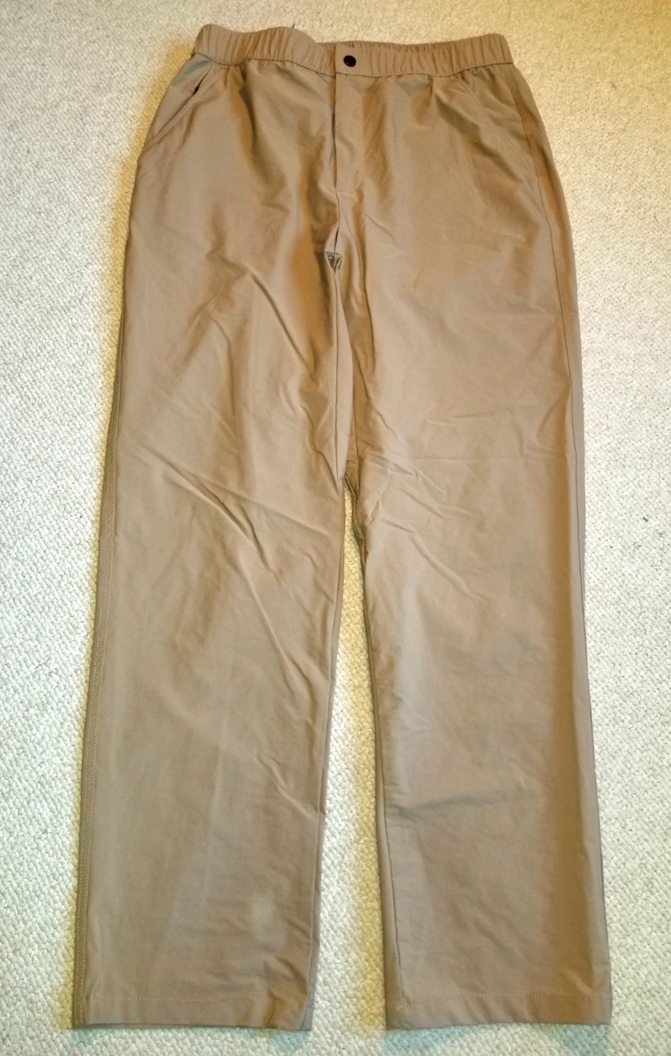 NWOT Mens Pants-MIER-brown nylon straight hiking/Performance elastic waist-L