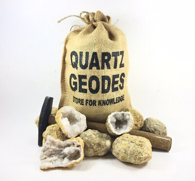 #ad 20 Break Crack Open Your Own Whole Quartz Geodes W Gift Bag 2quot; Crystal Rocks $34.95