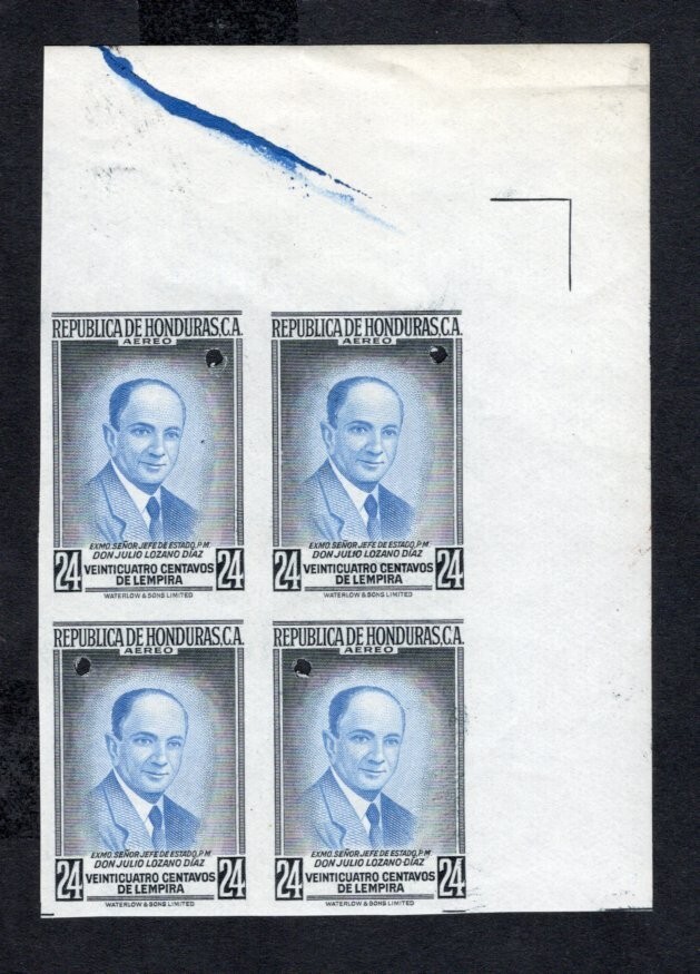 Honduras 1956 block of stamps Mi#Dienst 180 without Ovpt PROOF RR MNH lot 2