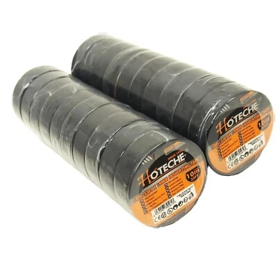 HOTECHE Lot of (20) Rolls 33 FT 3/4" PVC Black Insulated Electrical Tape High Quality UL