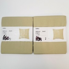 2x IKEA GURLI   Cushion Pillow Cover Light Beige Pastel Green 20x20" 405.070.83