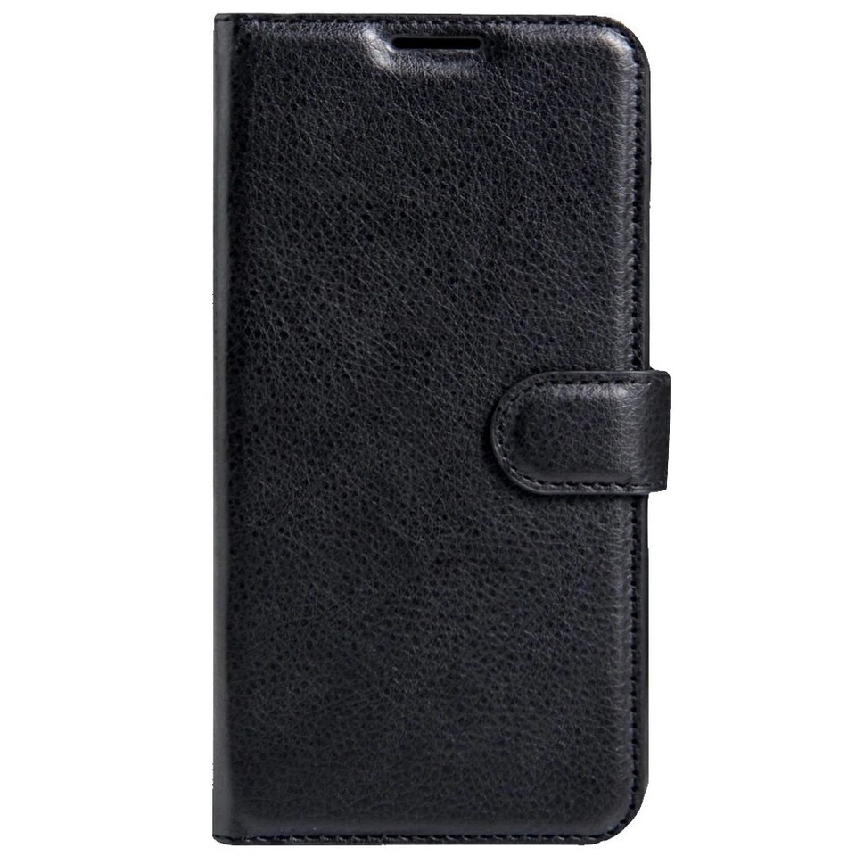 Black Premium Litchi Wallet Textured Wallet Case For Oppo R9 Plus - Image 3 of 4