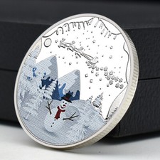 Merry Christmas Happy New Year Challenge Coin Holiday Gift Silver Plated Medal