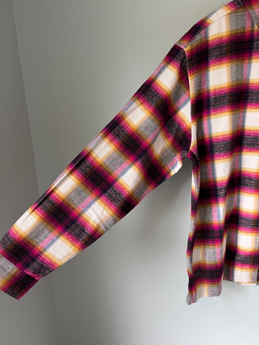 Supreme Shadow Plaid Zip Up Flannel Shirt - Size Large Supreme Shadow Plaid Zip Up Flannel Shirt - Size Large