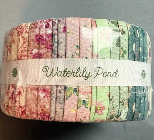 Tinyspool & Co Waterlily Pond Jelly Roll 40 Cotton Quilting Fabric Strips 2.5x44 - product listing photo