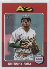 2024 Topps Heritage Red Border Esteury Ruiz (White Above Card Number) #300 04mf