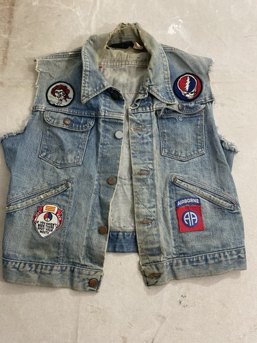 Gilet denim Wrangler Biker Grateful Dead SYF Bertha Nam M/L A7255 - Foto 2 di 11