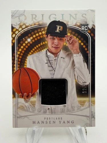 2025-26 Origins HANSEN YANG Draft Night Worn Rookie Hats Memorabilia Patch /25