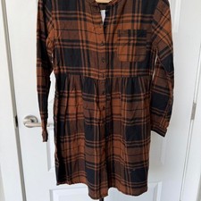 Gap Kids brown plaid dress