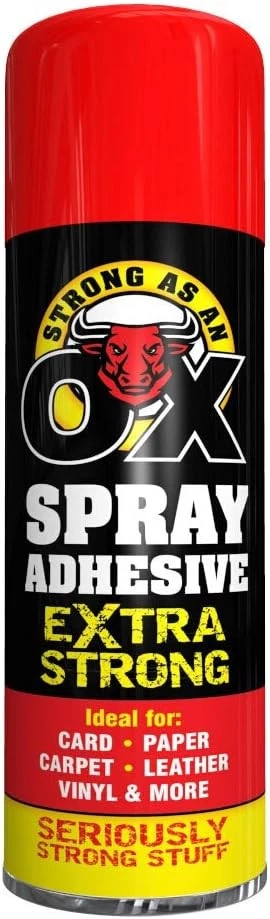 500ml Heavy Duty Spray Adhesive Glue Strong As An Ox for Carpet Tile Fabric