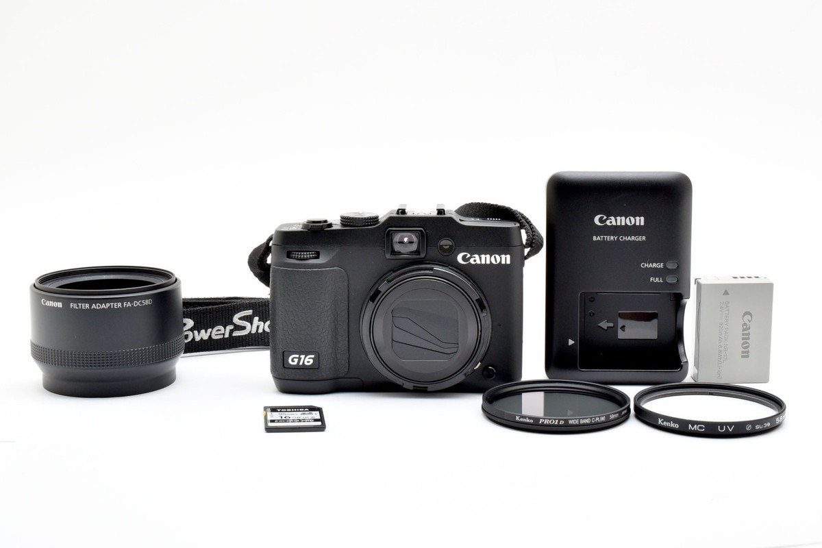 Near Mint] Canon PowerShot G16 12.1MP Digital Camera Black From