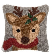 Christmas Winter Woodland Reindeer Throw Pillow