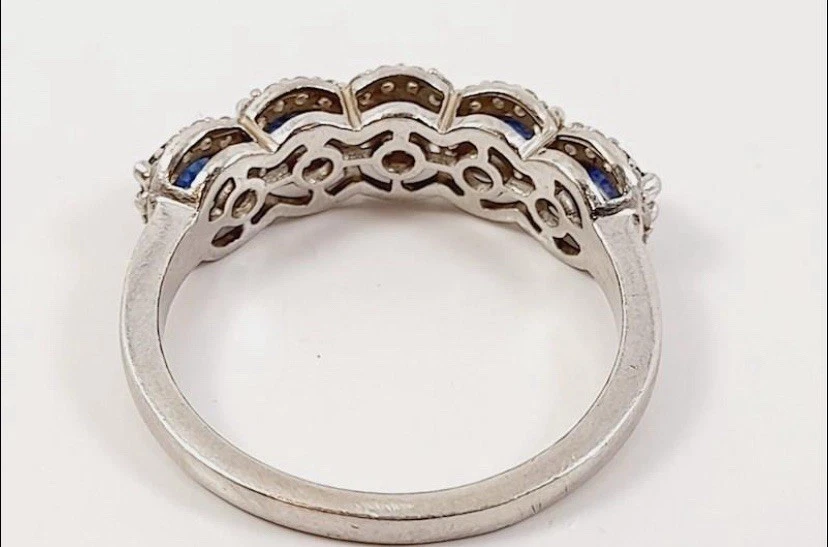 Sapphire and Topaz 925 Sterling Silver Ring Size 9.75 - Image 2 of 2