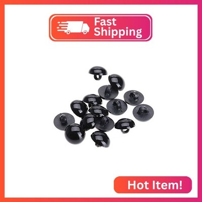 dophee 100Pcs Black Plastic Safety Eyes, DIY Craft Eyes Type Mushroom Domed Roun
