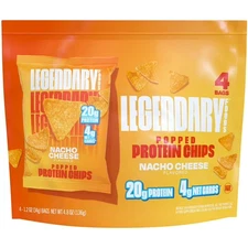 Legendary Foods Popped Protein Chips - Nacho Cheese 4 Pack | Protein Snack | Glu