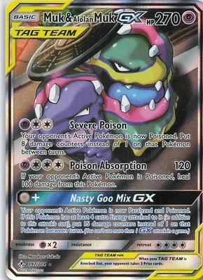 Muk & Alolan Muk GX Full Art Holo Ultra Rare SM - Unbroken Bonds 197/214 - Image 1 of 4