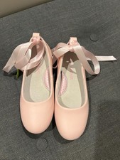 L'Amour girls Ballet Shoes Pink with Ribbon Style 518 Size 10 Dance Footwear