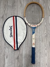Vintage Spalding Pancho Gonzales Pro Champ Wooden Tennis Racquet With Cover