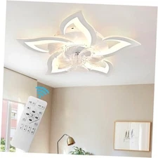 Modern Low Profile Ceiling Fan with Lights and Remote Control, 27 inches White