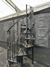 Reclaimed Victorian Cast Iron Spiral Staircase With Landing