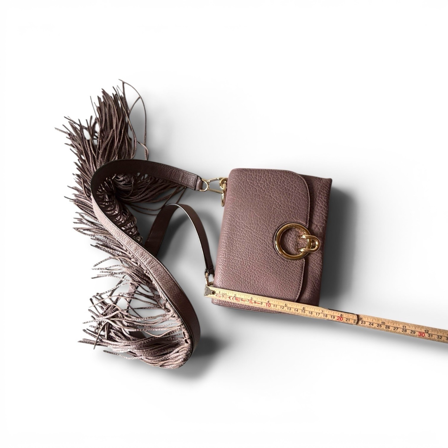 REBECCA MINKOFF Genuine Leather Brown Pink Trim Shoulder Crossbody Bag image 4