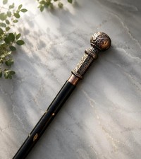 Canne de marche en bois de luxe manche floral en laiton cadeau de collection ...