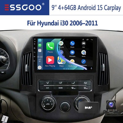 DAB+ 4+64GB Apple Carplay Android 15 Autoradio Für Hyundai i30 GPS Navi SWC +KAM