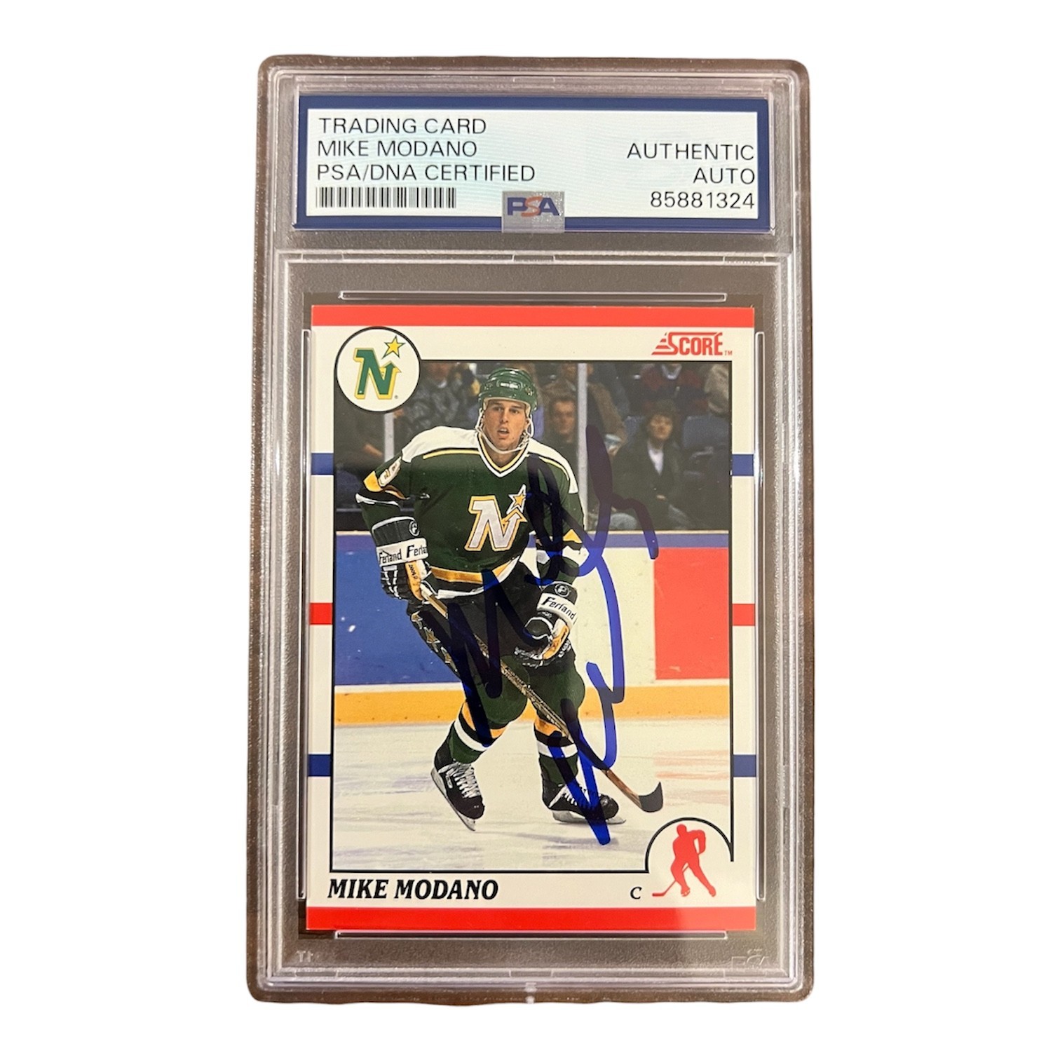 Mike Modano Rookie Card RC AUTO AUTHENTIC PSA Signed Score Minnesota North Stars