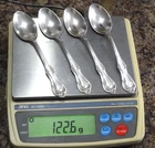 Set of 4 International Joan of Arc Sterling 6" Teaspoons 122.6 Gram Use or Scrap