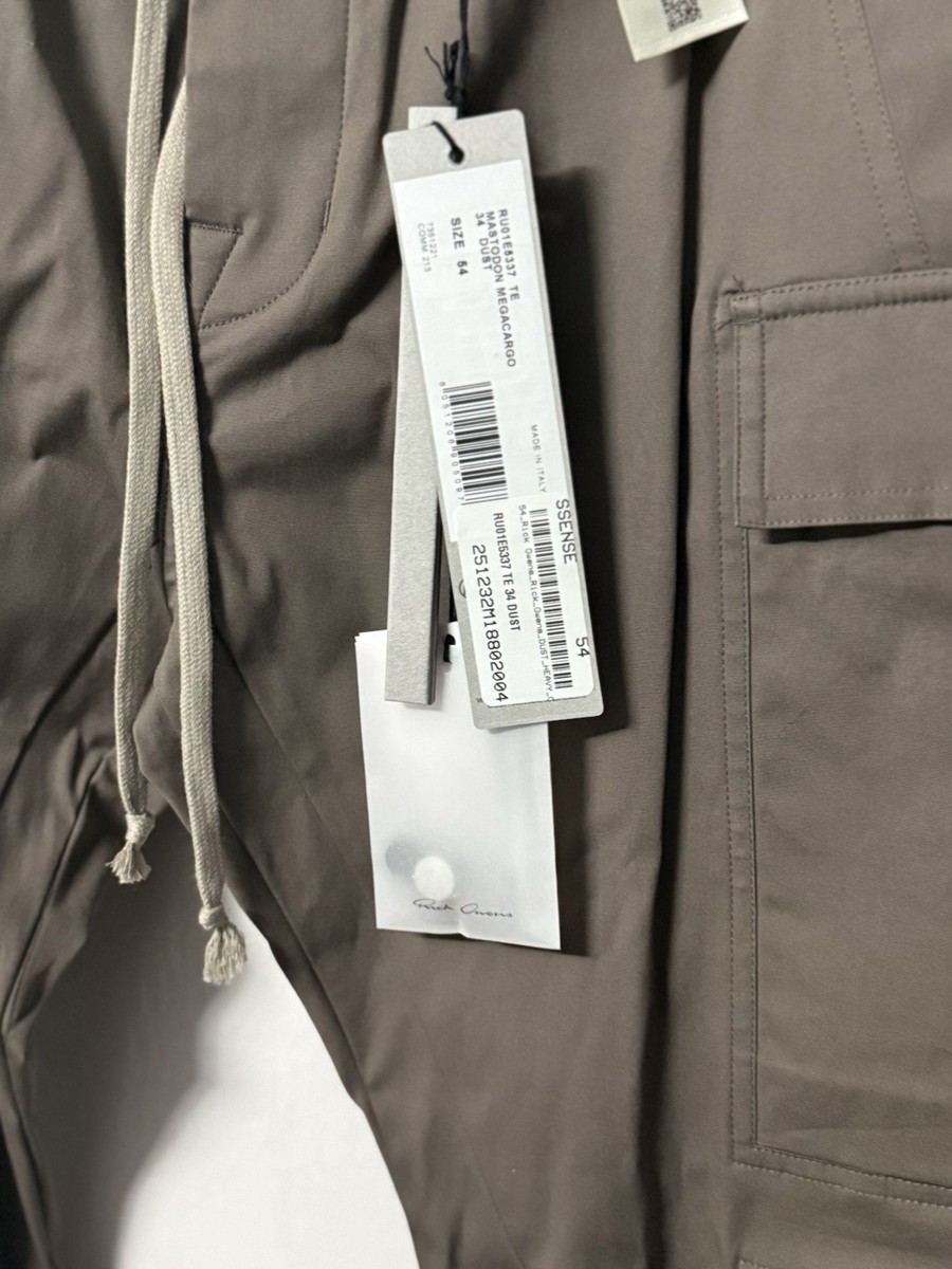 Rick Owens Mastodon Cargo Pants Dust | eBay