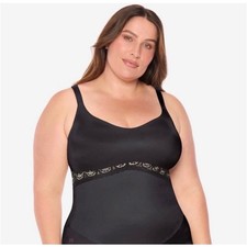 Ruby Ribbon Cami Shapewear Style 3024 Size 46 Black Lace Level 4 Support NWOT