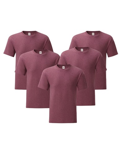 5 Pack Fruit of the Loom Mens T Shirts Short Sleeve Slim Fit Lightweight Cotton