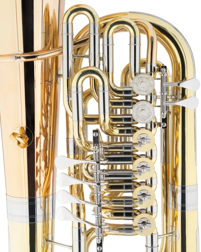 F Tuba Bass Gold Messing Blasinstrument Mundstück Brass Koffer Gigbag - Bild 3 von 4