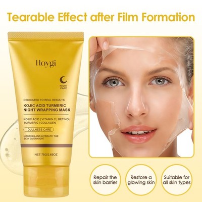 US Kojic Acid Turmeric Overnight Wrapping Peel Off Mask Nourish Hydrolyz Collage