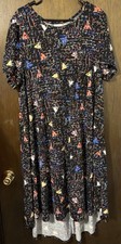 Womens LulaRoe SS Black Dress W/Triangles Size 3XL