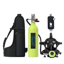 Professional Lung Tank Mask Set Scuba Tank Diving 1L Full Face Design with Carry