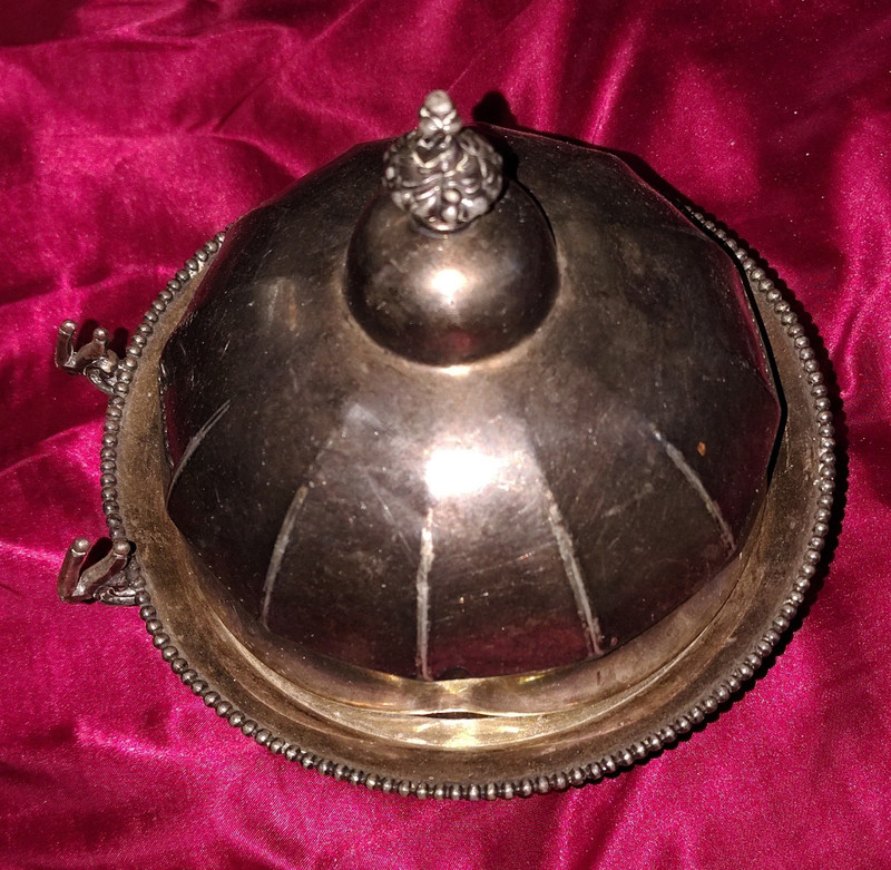 Bergman Silverplate Covered Dish Bowl with Dome Lid and Finial