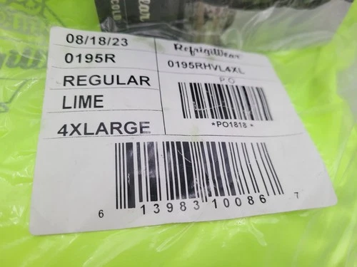 Refrigiwear 0195R MID-WEIGHT RAINWEAR SET LIME REGULAR 4XL image 6