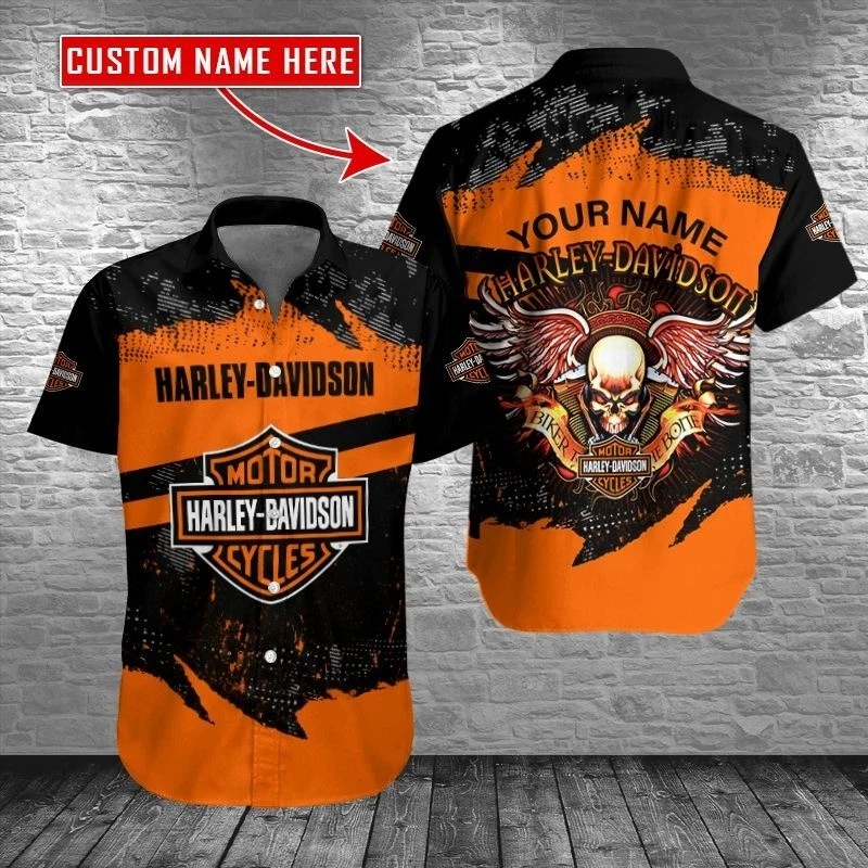 Personalized Harley Motor Davidsonn Racing Casual Shirt Button Down Unisex Adult