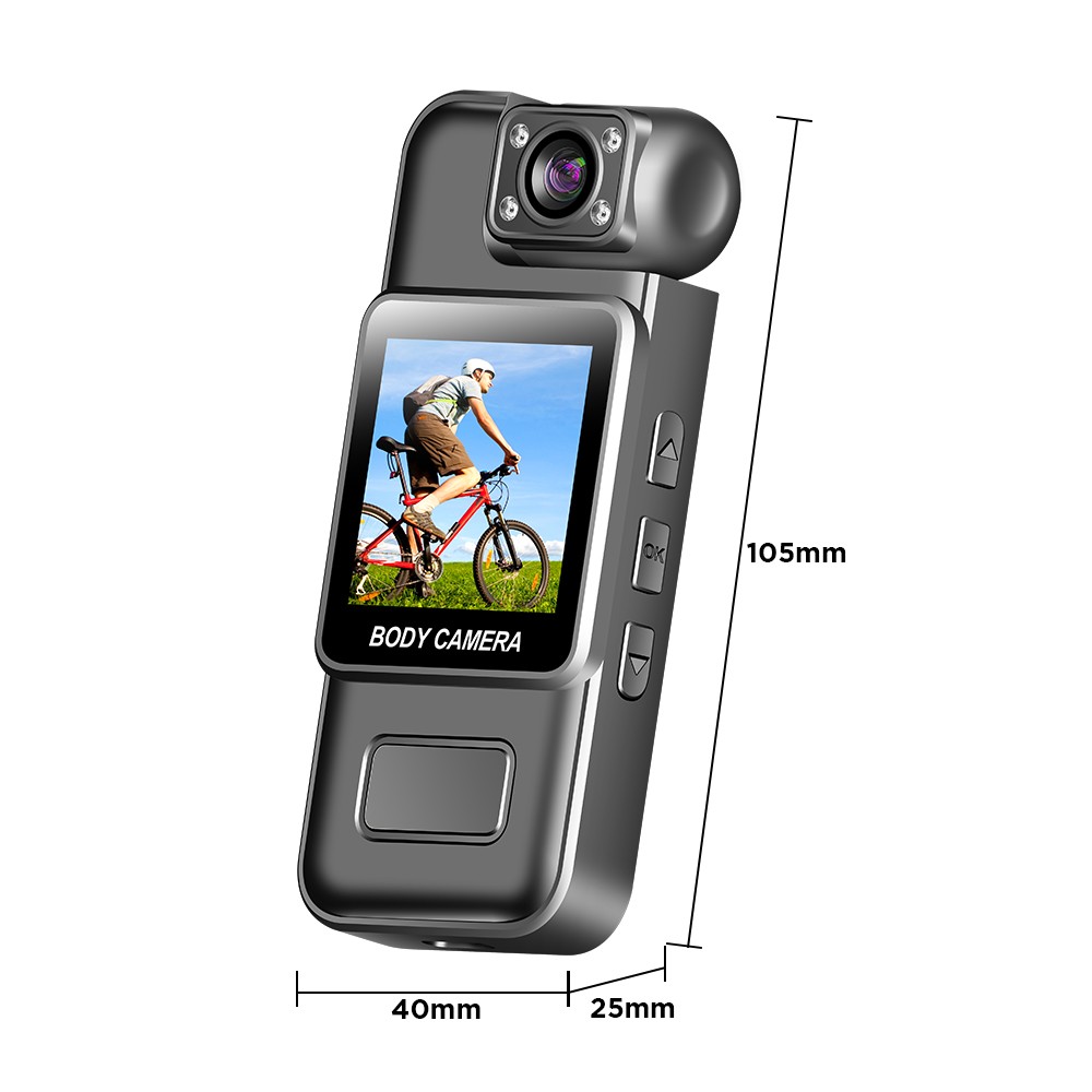 Andoer Mini Body Camera, 4K Body Cam with 180° Lens, WiFi Video Camera with 1.3 Inch TFT Screen