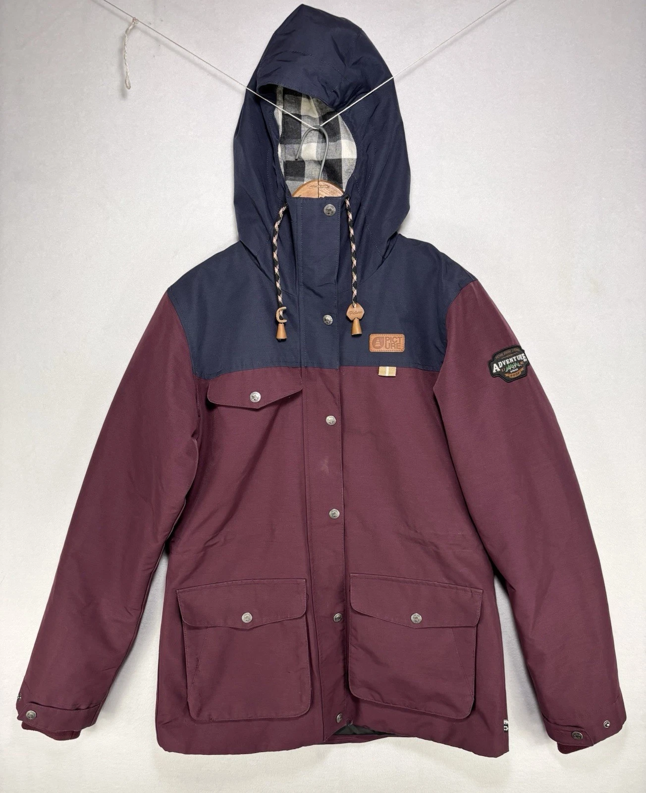 Picture Organic Jacket Women’s Large Ski Snowboard Kate Style Purple-Plum Hooded