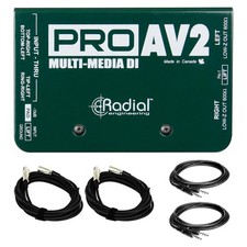 Radial Engineering ProAV2 Multimedia Direct Box Bundle with XLR  TRS Cables