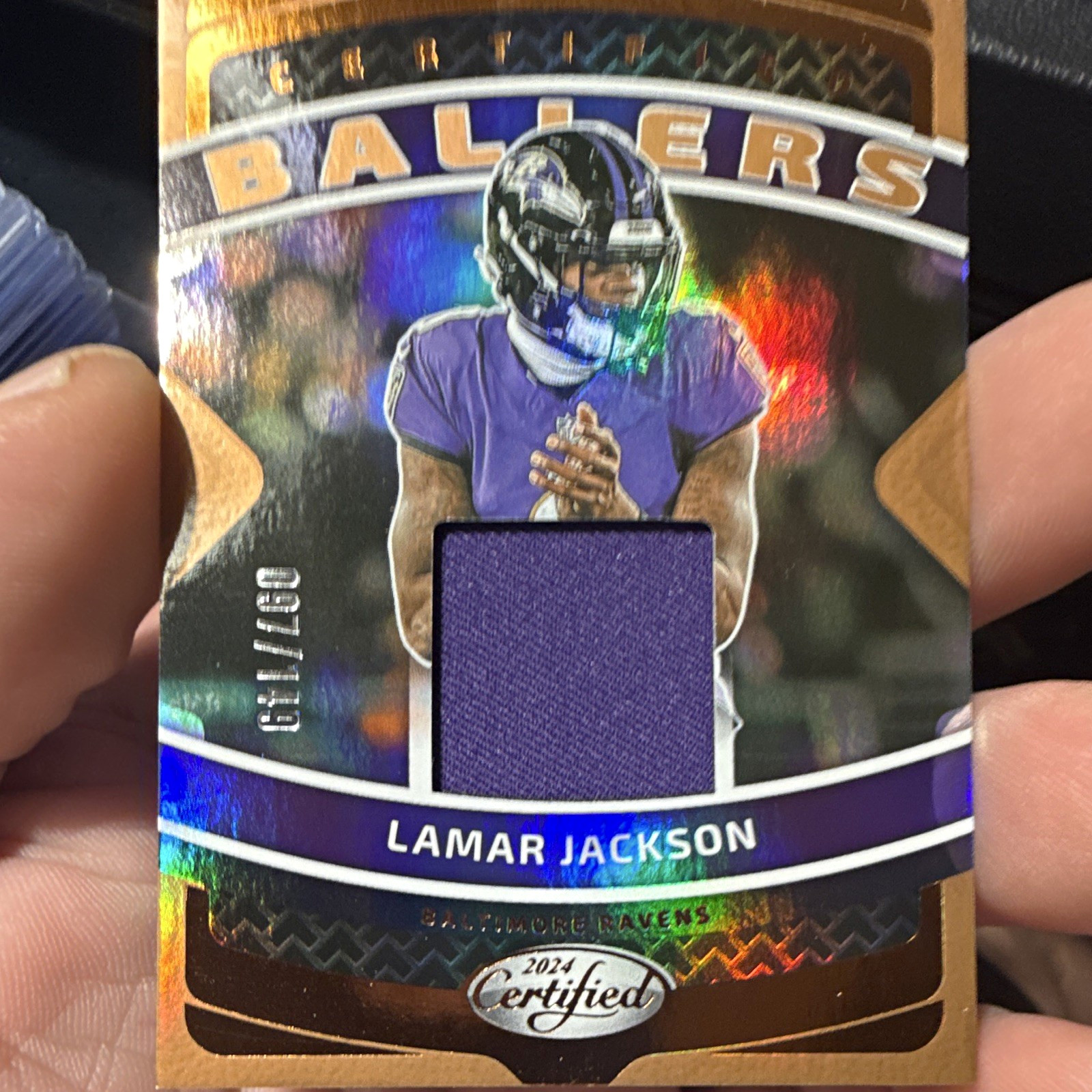 2024 Panini Certified Lamar Jackson Ballers Bronze /149 Jersey #CBM-LJN Ravens