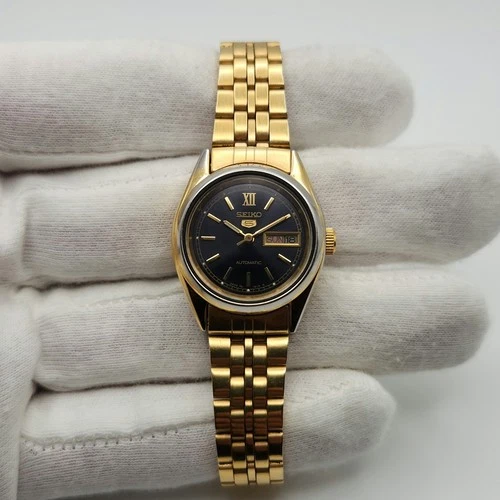 Seiko 5 Ladies Vintage Gold-Tone Day/Date Automatic Watch 4206-0480