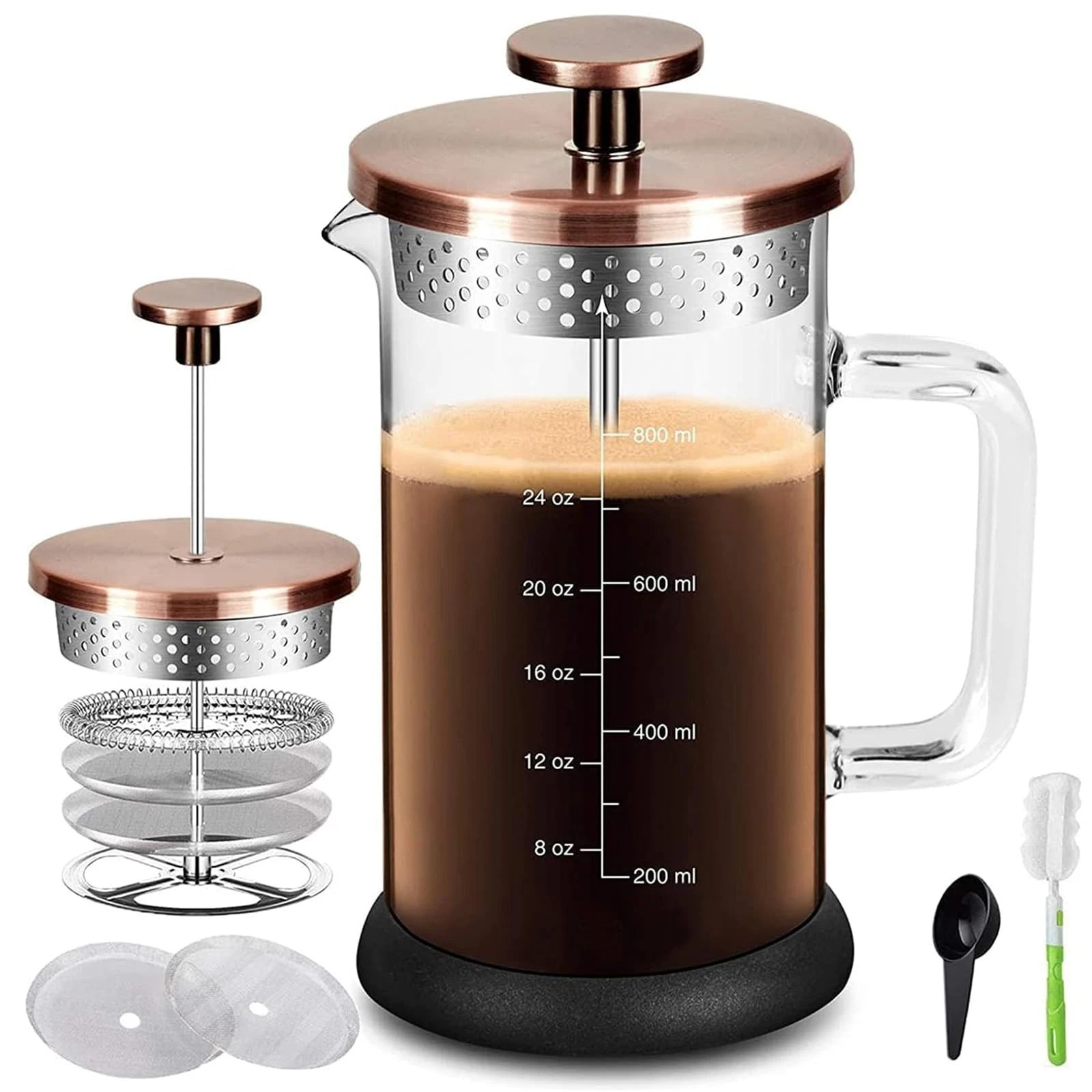 YMMIND French Press Coffee Maker 34 Ounce Espresso Tea 34 oz, Copper