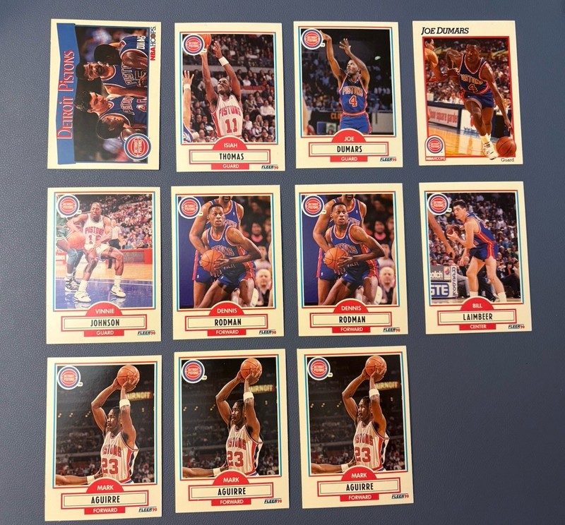 Bad Boys Pistons Lot🔥 Rodman x2 Isiah Thomas Dumars 1990 Fleer NM Wax Pull