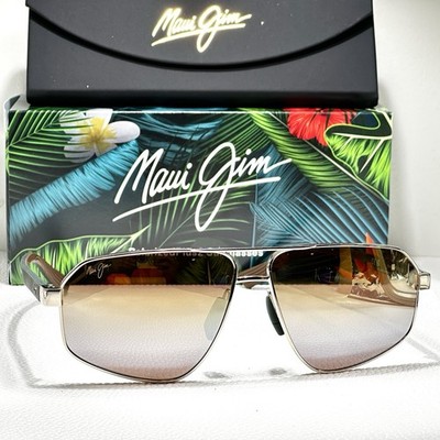 Maui Jim KEAWAWA aviator 620-16 Dual mirror Gold / silver Green