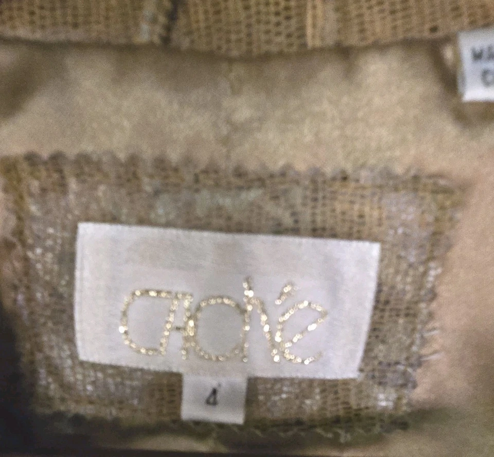 缓存,VNTG 棕褐色蛇皮印花 Dbl 排扣皮革西装外套和迷你裙,尺寸 4 — 第 4/4 张图片